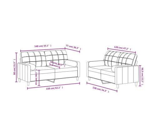 vidaXL divdaļīgs dīvānu komplekts ar spilveniem, dzeltens audums