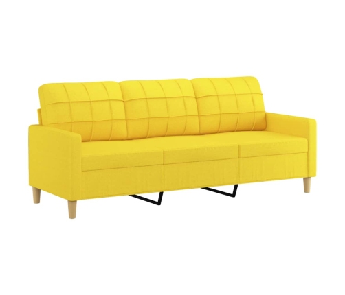 vidaXL divdaļīgs dīvānu komplekts ar spilveniem, dzeltens audums