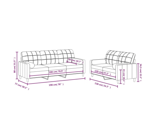 vidaXL divdaļīgs dīvānu komplekts ar spilveniem, dzeltens audums