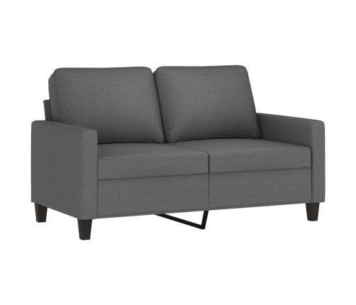 vidaXL četrdaļīgs dīvānu komplekts ar spilveniem, tumši pelēks audums