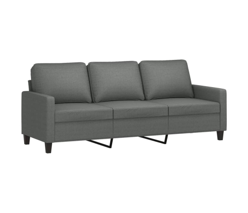 vidaXL četrdaļīgs dīvānu komplekts ar spilveniem, tumši pelēks audums