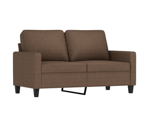 vidaXL četrdaļīgs dīvānu komplekts ar spilveniem, brūns audums