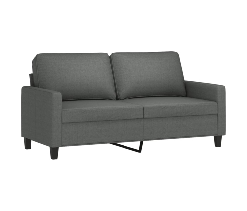 vidaXL trīsdaļīgs dīvānu komplekts ar spilveniem, tumši pelēks audums