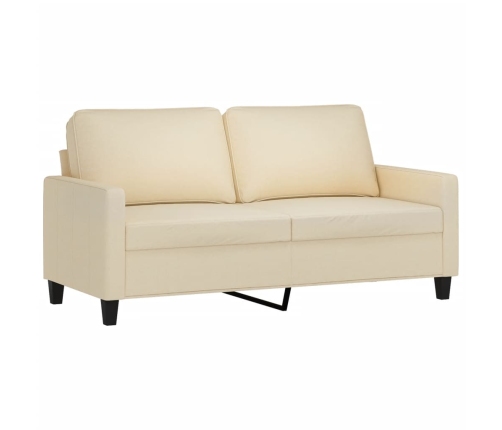 vidaXL trīsdaļīgs dīvānu komplekts ar spilveniem, krēmkrāsas audums