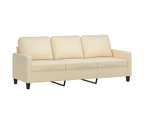 vidaXL trīsdaļīgs dīvānu komplekts ar spilveniem, krēmkrāsas audums