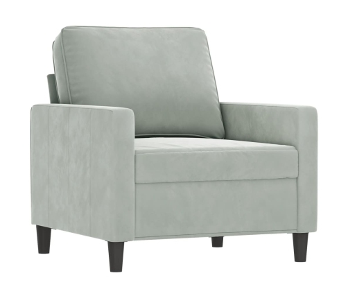 vidaXL četrdaļīgs dīvānu komplekts ar spilveniem, gaiši pelēks samts