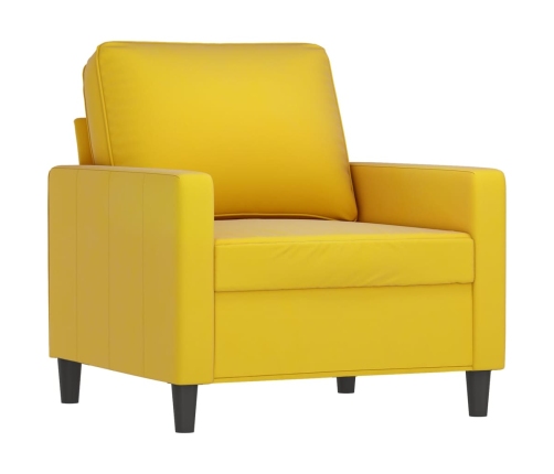 vidaXL četrdaļīgs dīvānu komplekts ar spilveniem, dzeltens samts