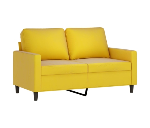 vidaXL četrdaļīgs dīvānu komplekts ar spilveniem, dzeltens samts