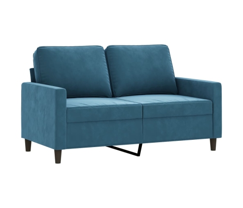 vidaXL trīsdaļīgs dīvānu komplekts ar spilveniem, zils samts