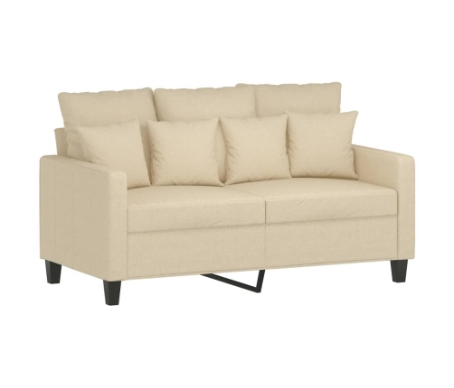 vidaXL trīsdaļīgs dīvānu komplekts ar spilveniem, krēmkrāsas audums