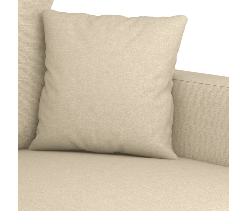 vidaXL trīsdaļīgs dīvānu komplekts ar spilveniem, krēmkrāsas audums