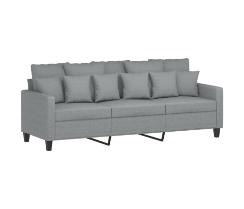 vidaXL trīsdaļīgs dīvānu komplekts, gaiši pelēks audums