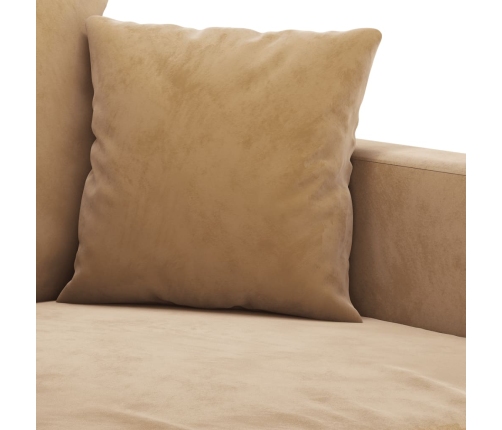 vidaXL četrdaļīgs dīvānu komplekts ar spilveniem, brūns samts