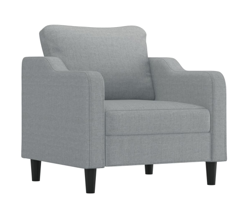 vidaXL četrdaļīgs dīvānu komplekts ar spilveniem, gaiši pelēks audums