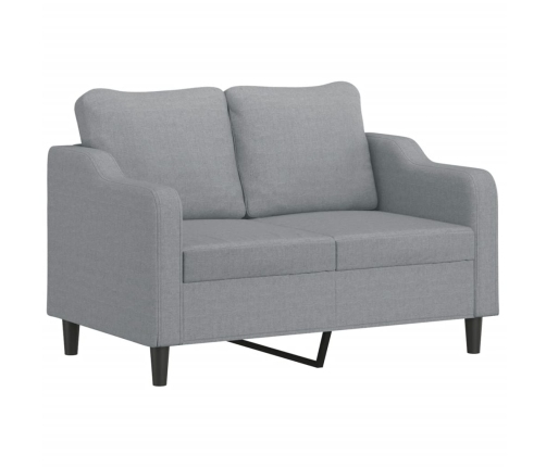 vidaXL četrdaļīgs dīvānu komplekts ar spilveniem, gaiši pelēks audums