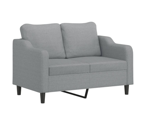 vidaXL trīsdaļīgs dīvānu komplekts, gaiši pelēks audums