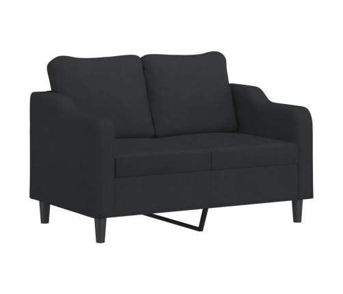 vidaXL trīsdaļīgs dīvānu komplekts ar spilveniem, melns audums