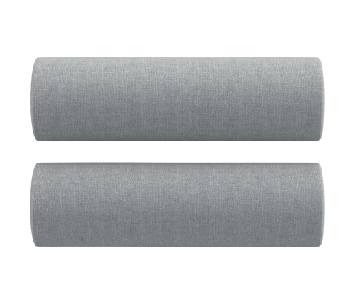 vidaXL trīsdaļīgs dīvānu komplekts ar spilveniem, gaiši pelēks audums