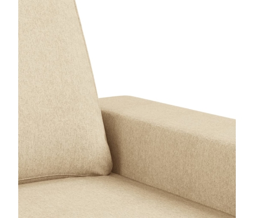 vidaXL trīsdaļīgs dīvānu komplekts, krēmkrāsas audums