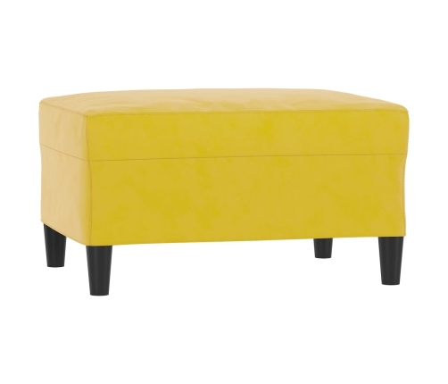 vidaXL četrdaļīgs dīvānu komplekts ar spilveniem, dzeltens samts