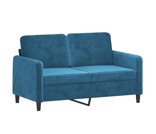 vidaXL trīsdaļīgs dīvānu komplekts ar spilveniem, zils samts