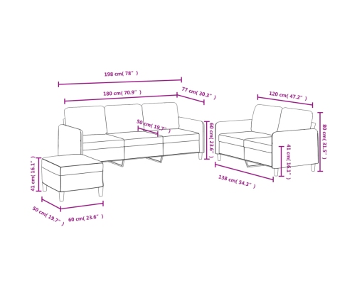 vidaXL trīsdaļīgs dīvānu komplekts, dzeltens samts