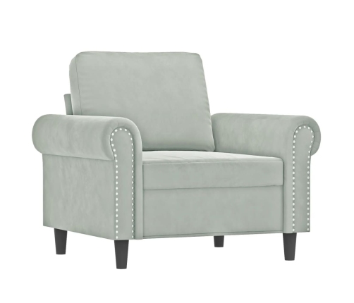 vidaXL četrdaļīgs dīvānu komplekts ar spilveniem, gaiši pelēks samts