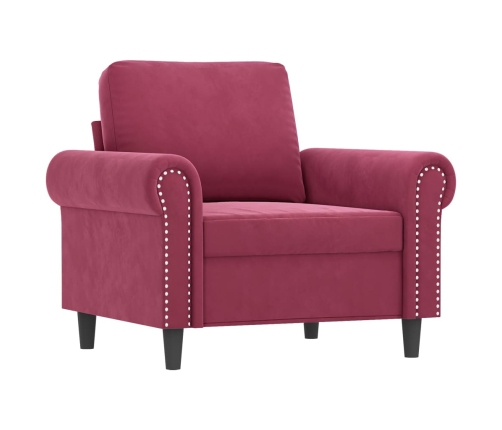 vidaXL četrdaļīgs dīvānu komplekts ar spilveniem, vīnsarkans samts