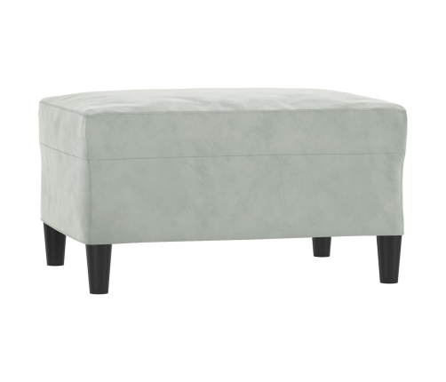 vidaXL četrdaļīgs dīvānu komplekts ar spilveniem, gaiši pelēks samts