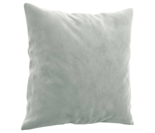 vidaXL četrdaļīgs dīvānu komplekts ar spilveniem, gaiši pelēks samts