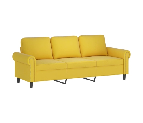 vidaXL trīsdaļīgs dīvānu komplekts ar spilveniem, dzeltens samts