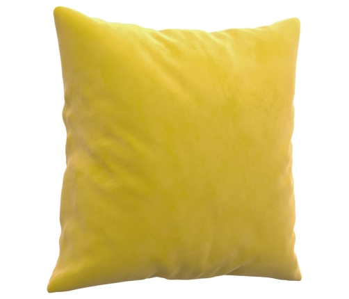 vidaXL trīsdaļīgs dīvānu komplekts ar spilveniem, dzeltens samts