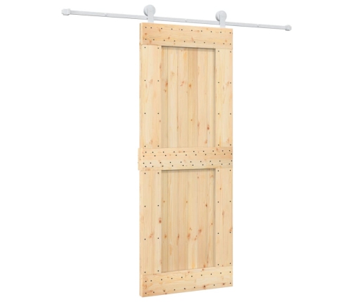 Bīdāmās Durvis Ar Stiprinājumiem, 80X210 Cm, Priedes Masīvkoks Vidaxl