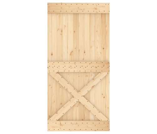 Bīdāmās Durvis Ar Stiprinājumiem, 100X210 Cm, Priedes Masīvkoks Vidaxl