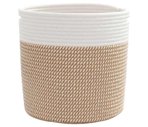 vidaXL uzglabāšanas grozi, 2 gab., brūni ar baltu, Ø28x28 cm, kokvilna