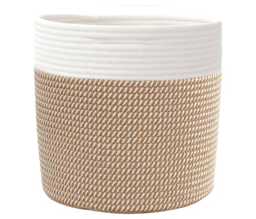 vidaXL uzglabāšanas grozi, 2 gab., brūni ar baltu, Ø28x28 cm, kokvilna