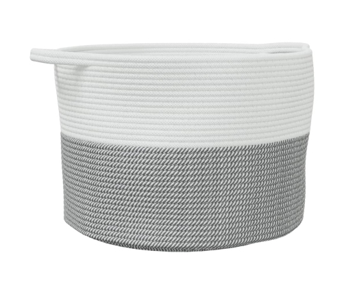 Veļas Grozs, Pelēks Un Balts, Ø55X36 Cm, Kokvilna Vidaxl