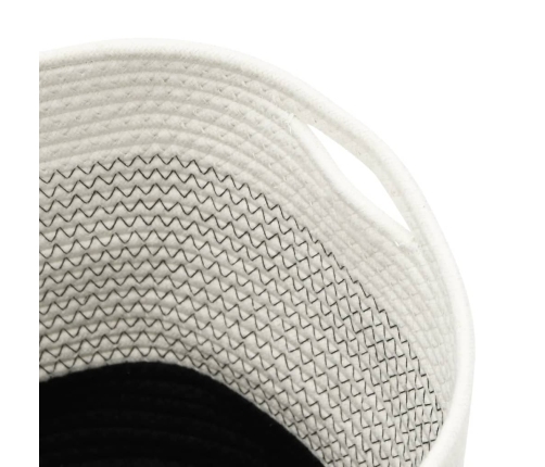 vidaXL uzglabāšanas grozi, 2 gab., balti ar melnu, kokvilna