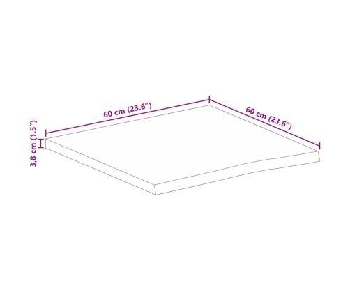 Galda Virsma, 60X60X3,8 Cm, Mango Masīvkoks Vidaxl