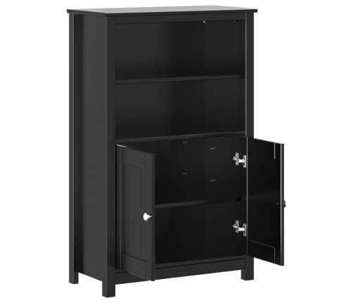 vidaXL vannasistabas skapītis BERG, melns, 69,5x34x110 cm, priede