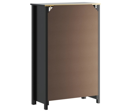 vidaXL vannasistabas skapītis BERG, melns, 69,5x34x110 cm, priede