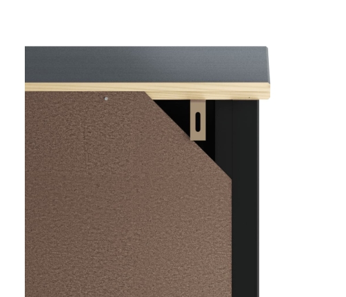 vidaXL vannasistabas skapītis BERG, melns, 69,5x34x110 cm, priede