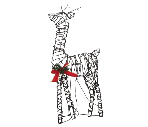 vidaXL Ziemassvētku rotājums, briežu ģimene, 90 cm, silti baltas LED