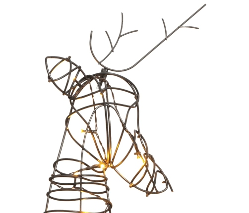 vidaXL Ziemassvētku rotājums, briežu ģimene, 90 cm, silti baltas LED