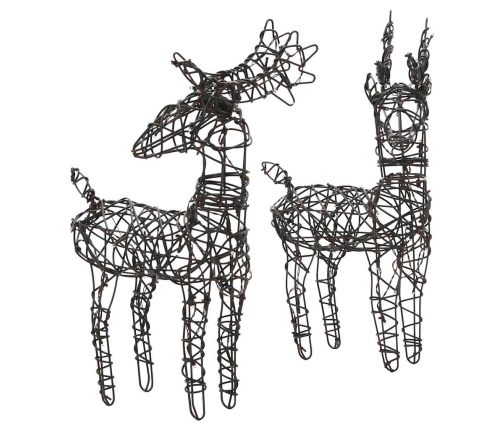 vidaXL Ziemassvētku rotājums, brieži un kamanas, 160 silti baltas LED