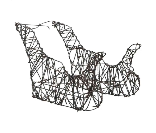 vidaXL Ziemassvētku rotājums, brieži un kamanas, 160 silti baltas LED