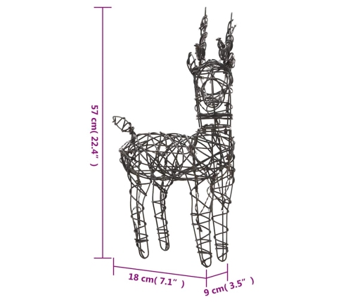vidaXL Ziemassvētku rotājums, brieži un kamanas, 160 silti baltas LED
