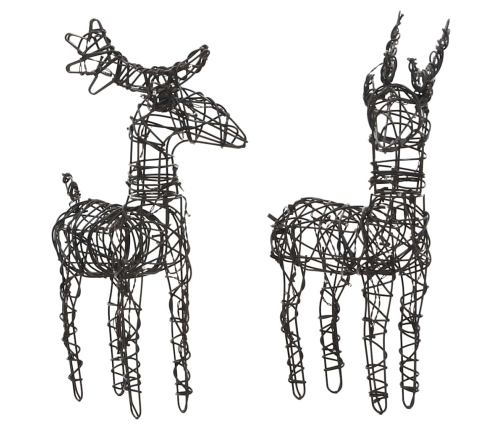 vidaXL Ziemassvētku rotājumi, 2 gab., brieži, 80 cm, silti baltas LED