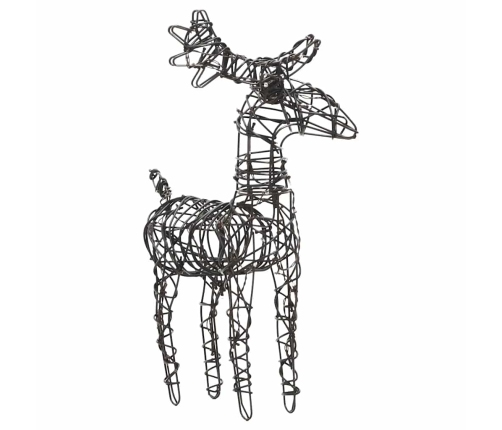 vidaXL Ziemassvētku rotājumi, 2 gab., brieži, 80 cm, silti baltas LED