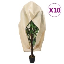 vidaXL augu pārsegi ar rāvējslēdzēju, 10gab., 70g/m², flīss, 3,93x3,5m